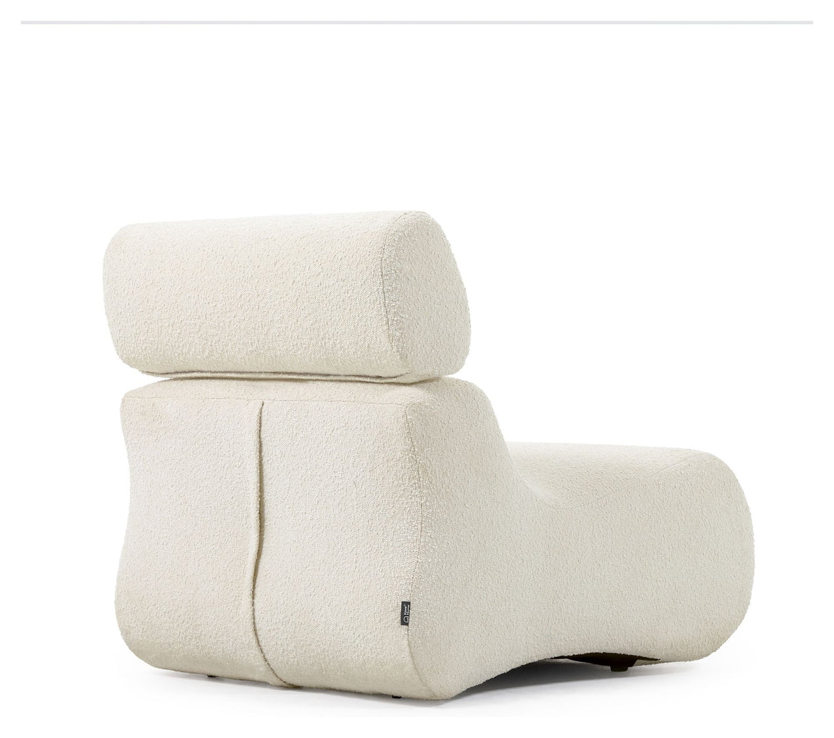 Club Lounge Chair, White Lambskin Look