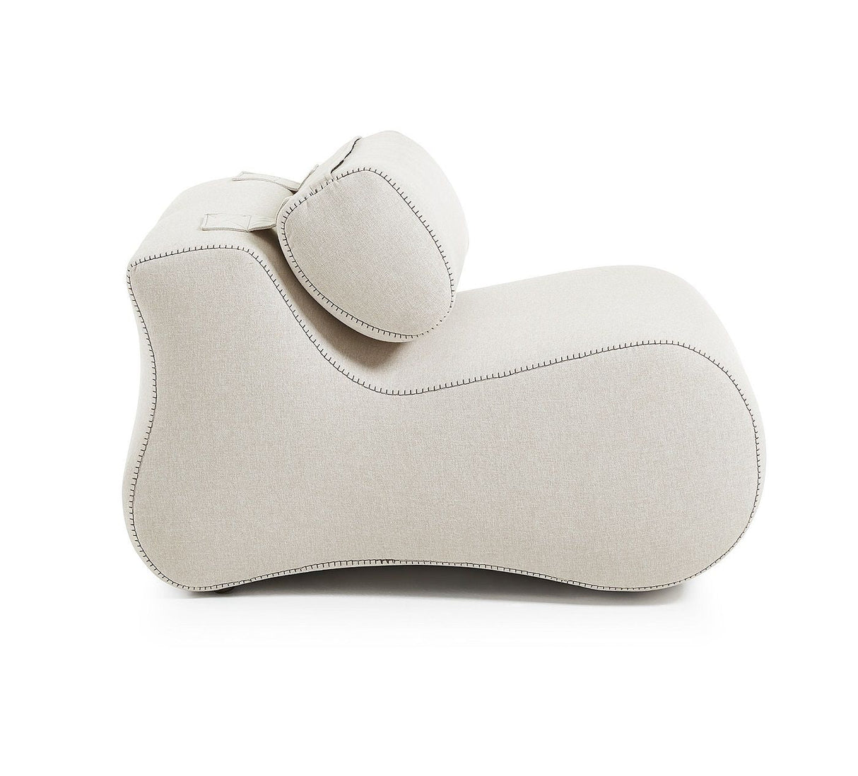 Club Lounge Chair with Headrest, Beige