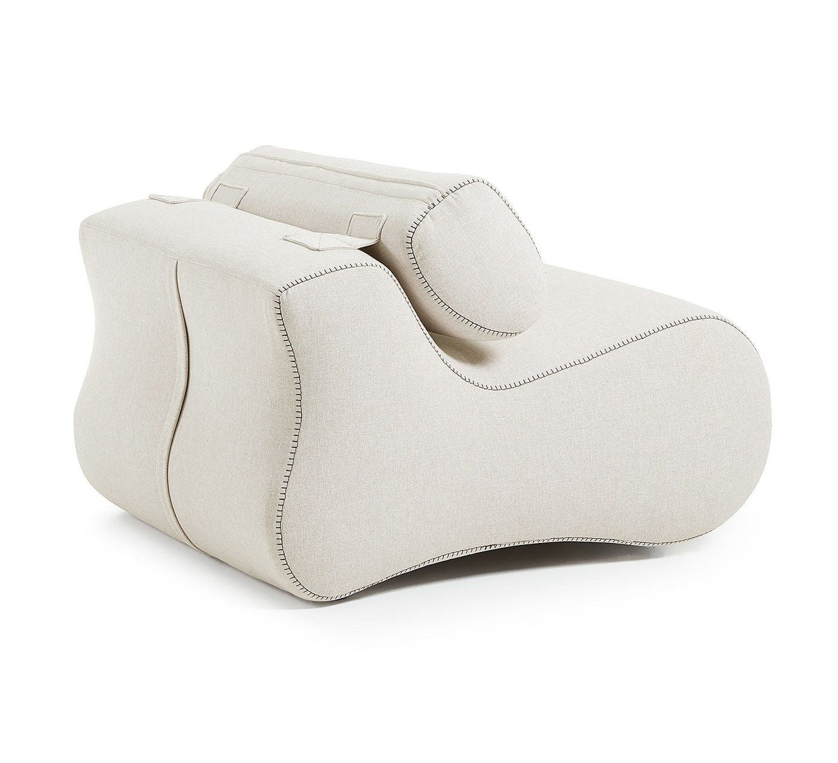 Club Lounge Chair with Headrest, Beige