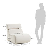 Club Lounge Chair with Headrest, Beige