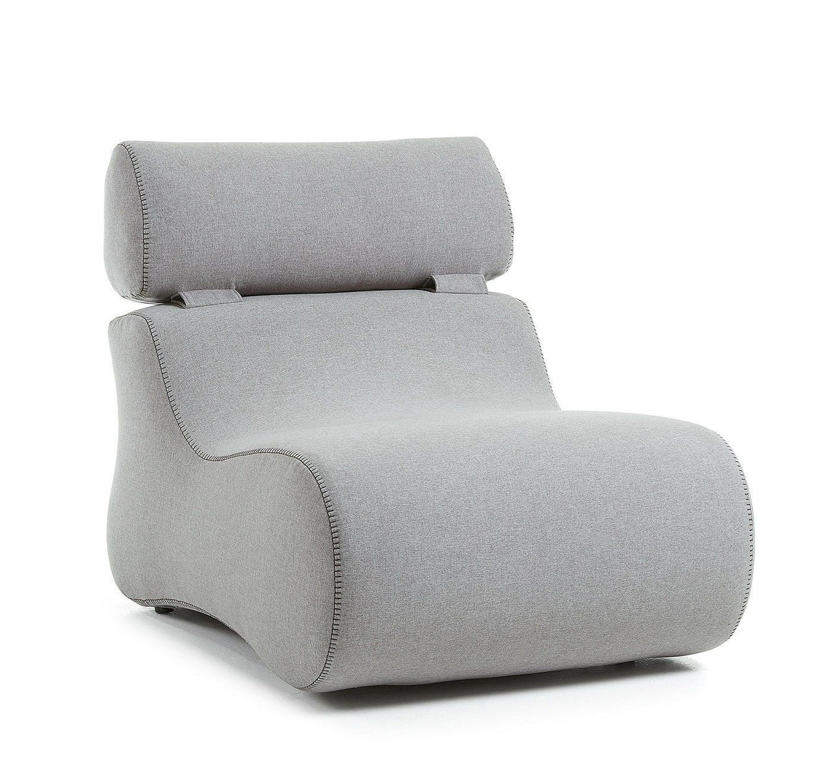 Club Lounge Chair with Headrest, Gray