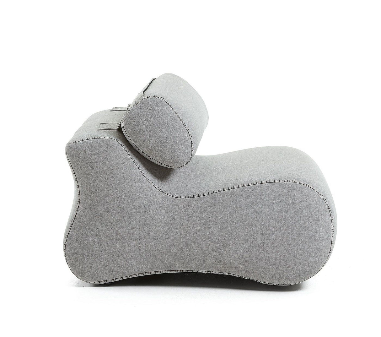 Club Lounge Chair with Headrest, Gray