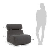 Club Lounge Chair with Headrest, Graphite