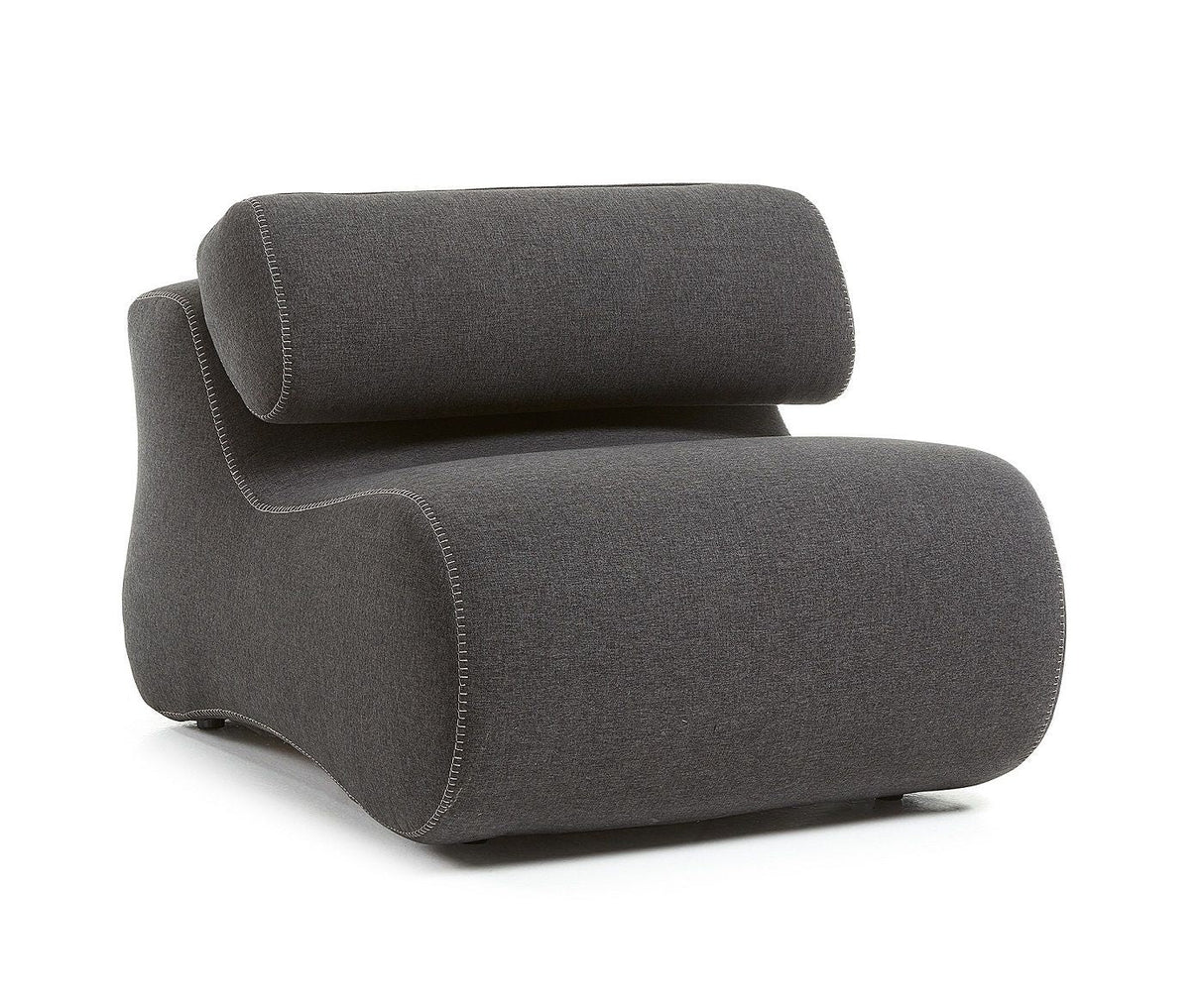 Club Lounge Chair with Headrest, Graphite