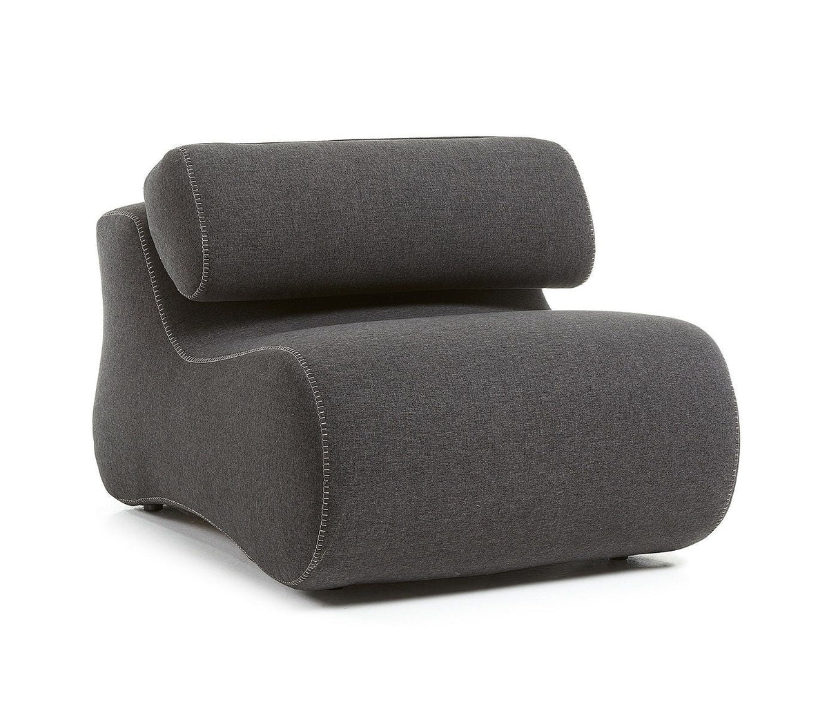 Club Lounge Chair with Headrest, Graphite