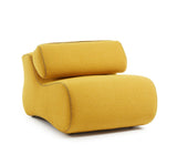 Club lounge chair with headrest, Mustard