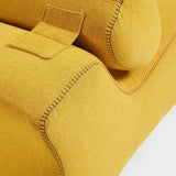 Club lounge chair with headrest, Mustard