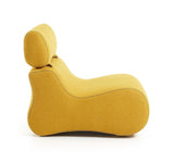 Club lounge chair with headrest, Mustard