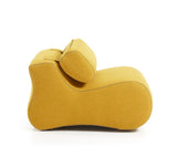 Club lounge chair with headrest, Mustard