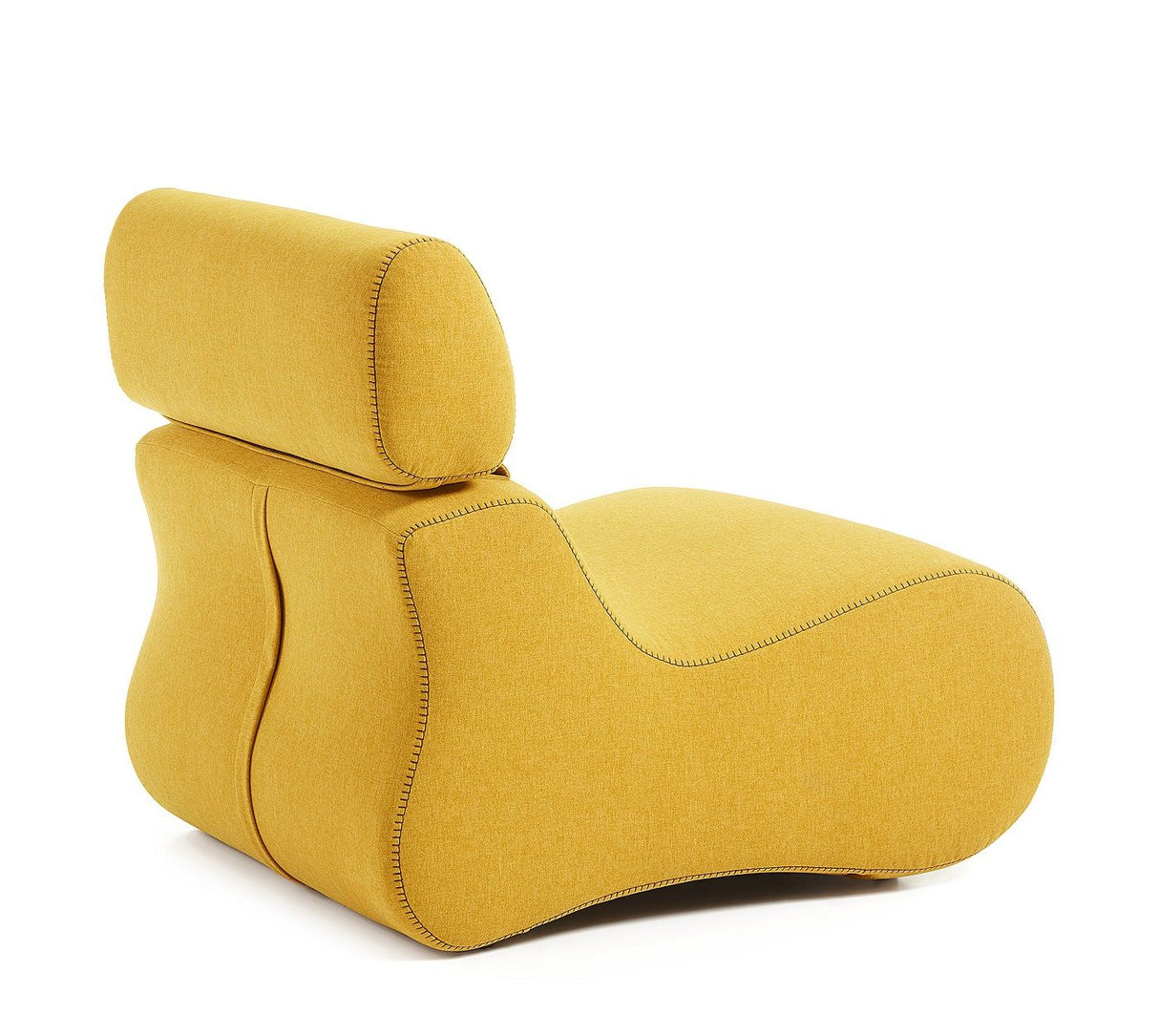 Club lounge chair with headrest, Mustard