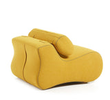 Club lounge chair with headrest, Mustard