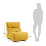 Club lounge chair with headrest, Mustard