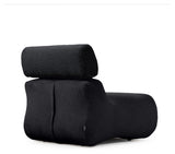 Club Lounge Chair, Black lambskin look