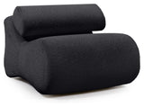 Club Lounge Chair, Black lambskin look