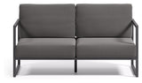 Comova 2-pers. Lounge sofa 152 cm, Dark gray/Black aluminum