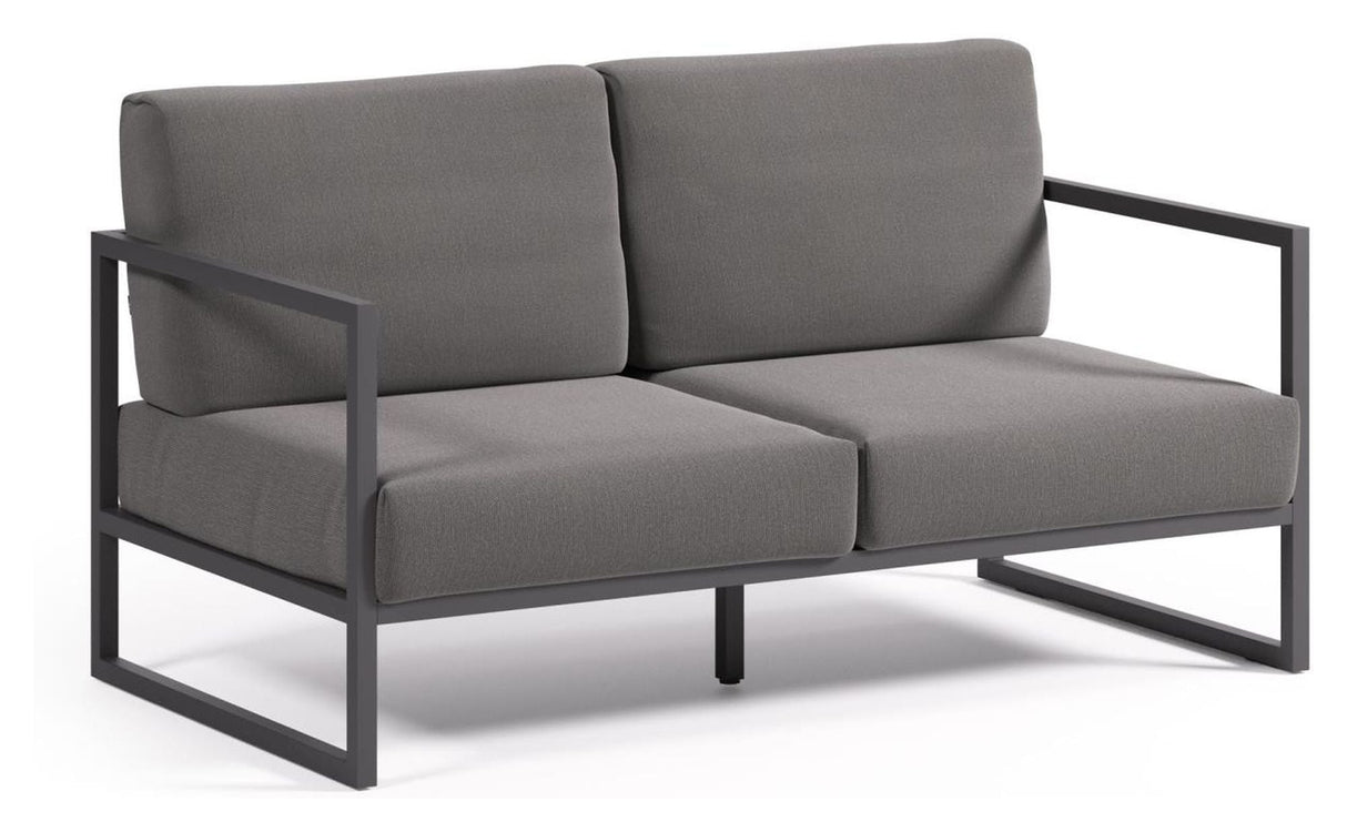 Comova 2-pers. Lounge sofa 152 cm, Dark gray/Black aluminum