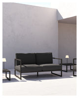 Comova 2-pers. Lounge sofa 152 cm, Dark gray/Black aluminum