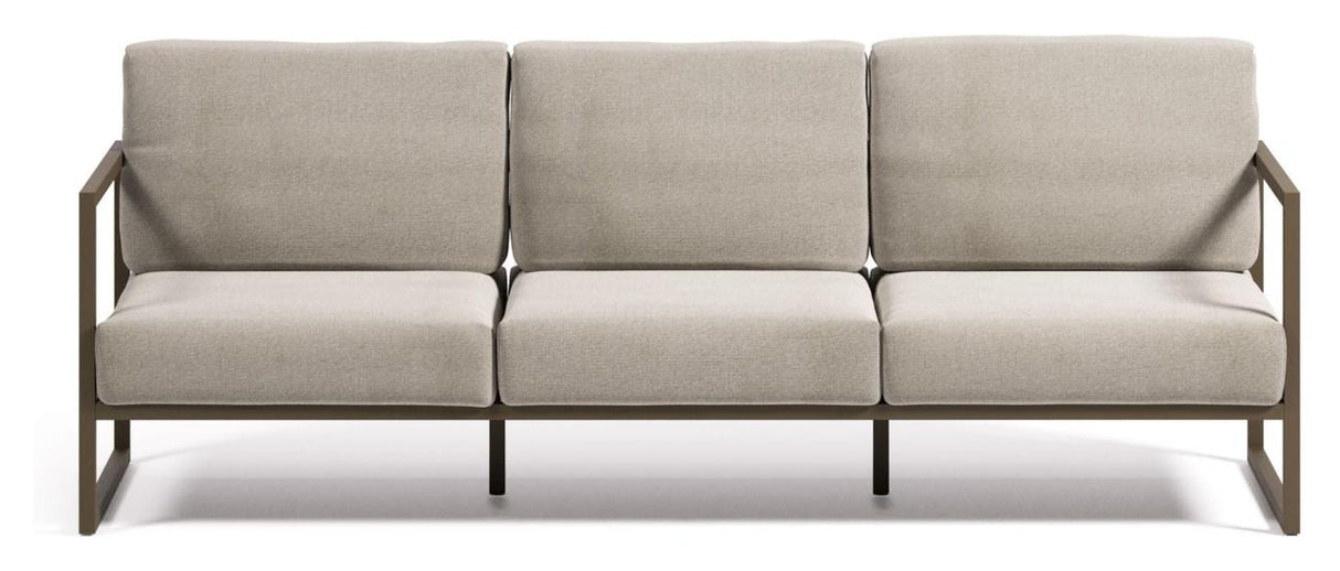 Comova 3-pers. Lounge sofa 225 cm, Light gray/Green aluminum