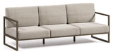 Comova 3-pers. Lounge sofa 225 cm, Light gray/Green aluminum