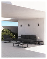 Comova 3-pers. Lounge sofa 225 cm, Dark gray/Black aluminum