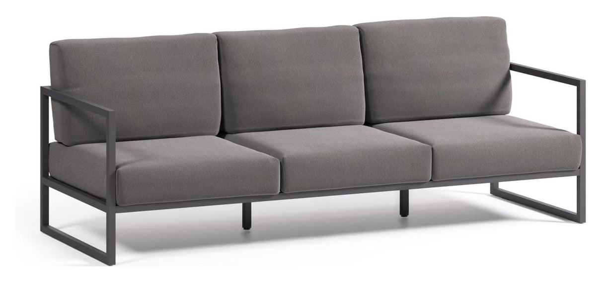 Comova 3-pers. Lounge sofa 225 cm, Dark gray/Black aluminum