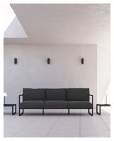 Comova 3-pers. Lounge sofa 225 cm, Dark gray/Black aluminum