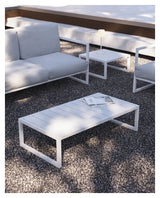 Comova Lounge table 60x114, White aluminum