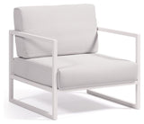 Comova Lounge Chair, White/White Aluminum