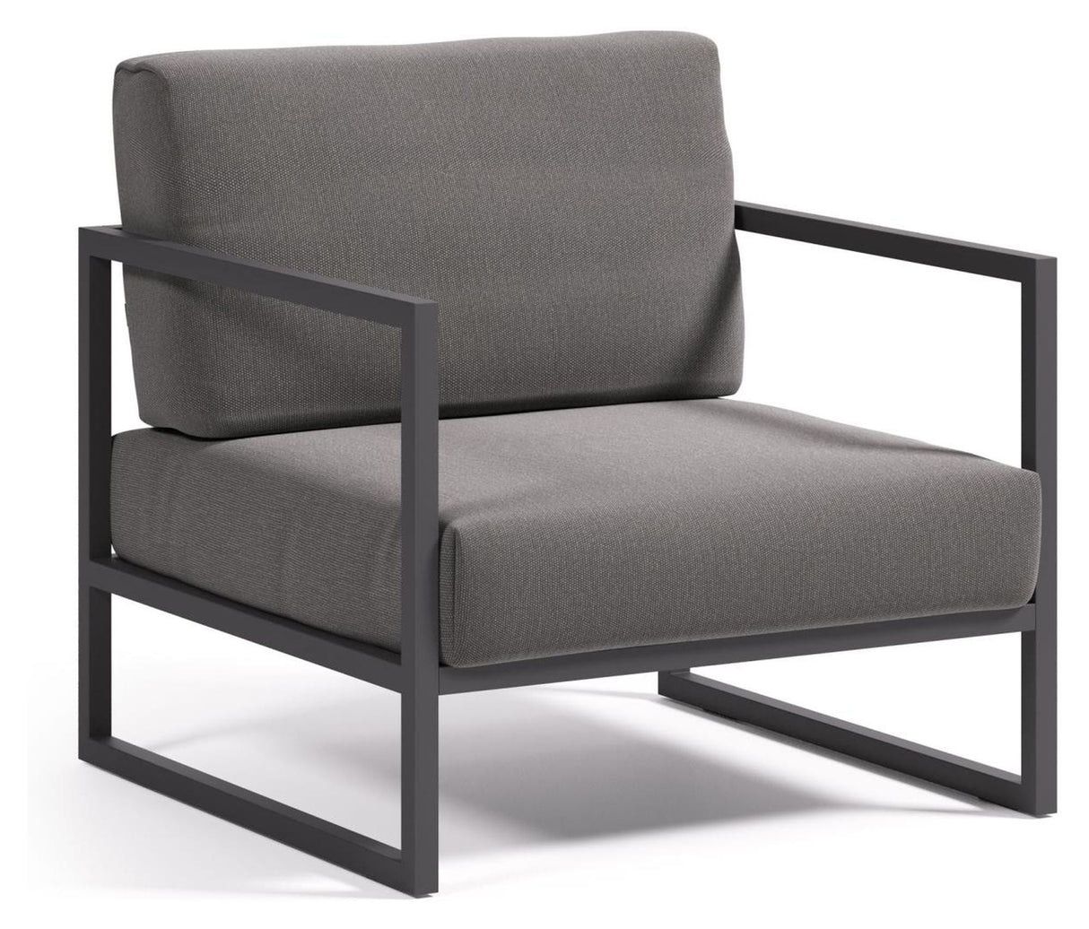 Comova Lounge Chair, Dark Gray/Black Aluminum