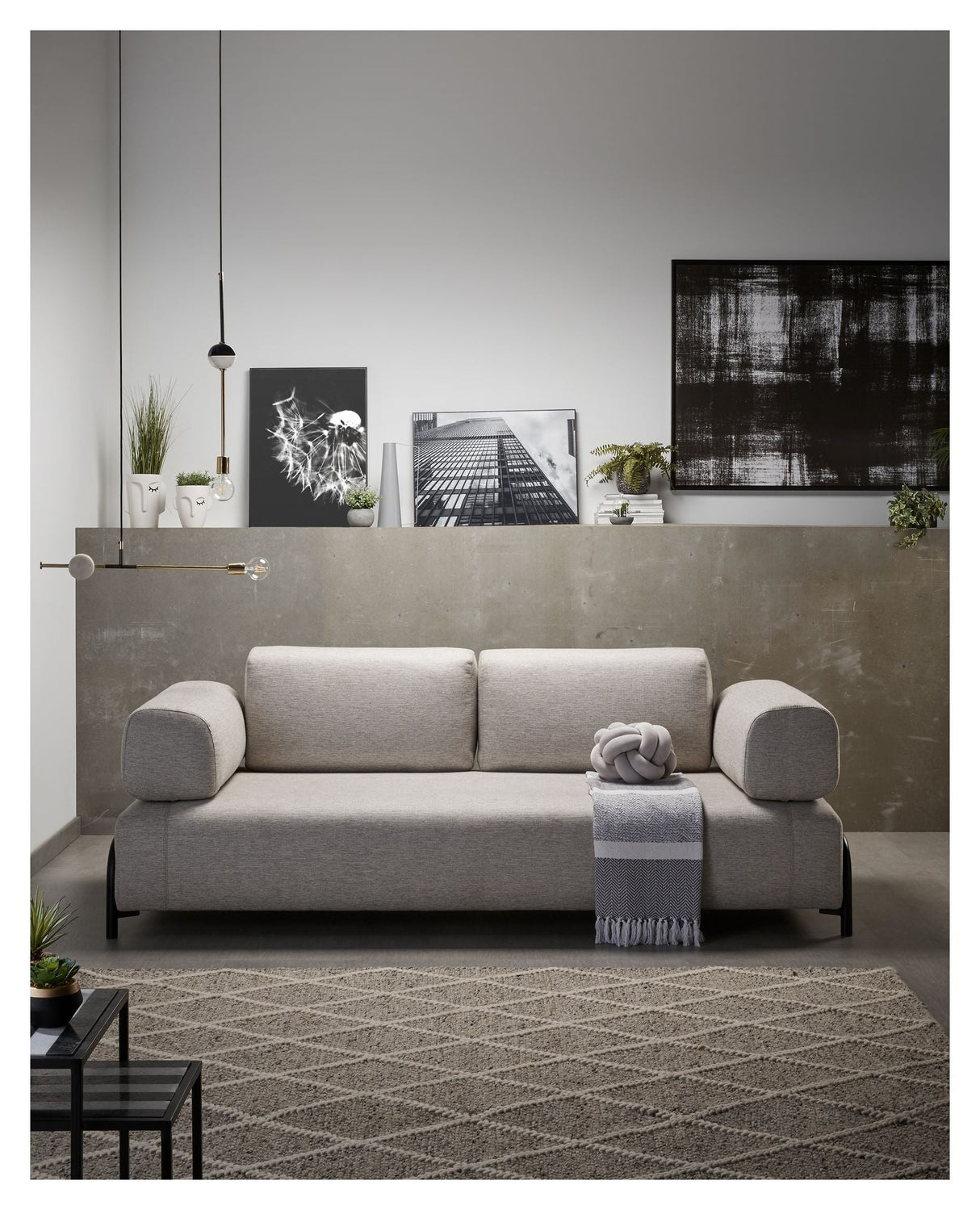 Compo 3-seater Sofa with armrests, Beige