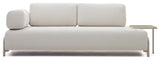 Compo 3-pers. Sofa with oak tray, Beige Chenille