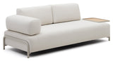 Compo 3-pers. Sofa with oak tray, Beige Chenille