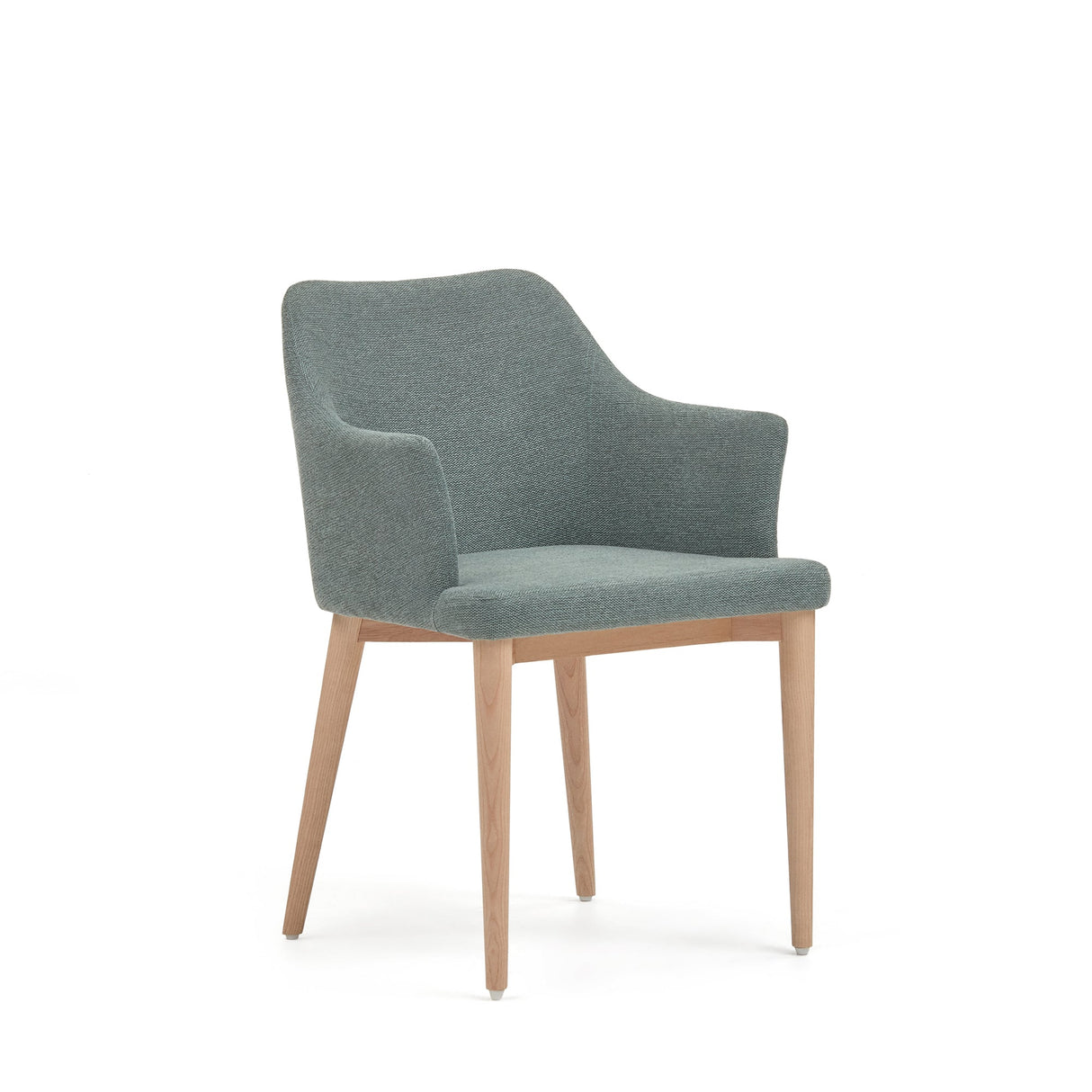 Croft Dining chair with armrests, Green fabric