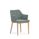 Croft Dining chair with armrests, Green fabric