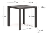 Culip Garden Table, Gray Alu, 77x77