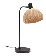 Damila Table lamp, Rattan and black metal