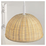 Damila Wall Lamp, White Metal/Rattan