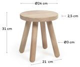 Dilcia Childrens stool - Solid rubber wood