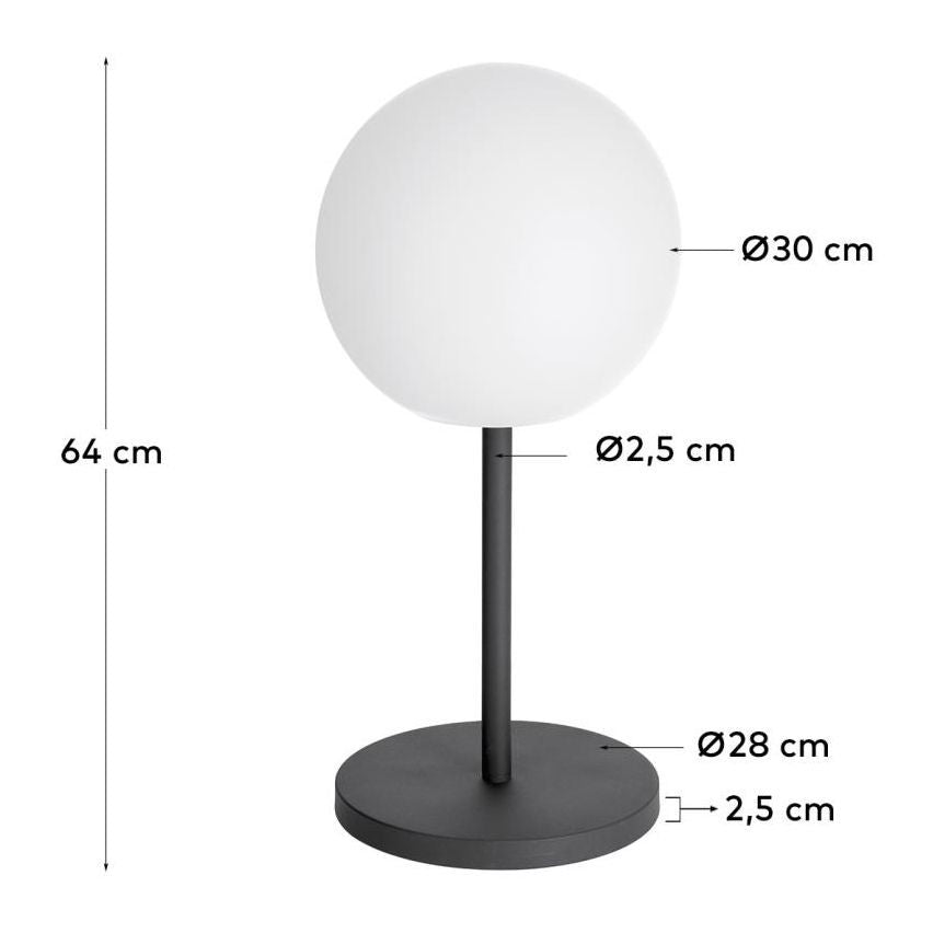 Dinesh LED Table Lamp White/Black Steel