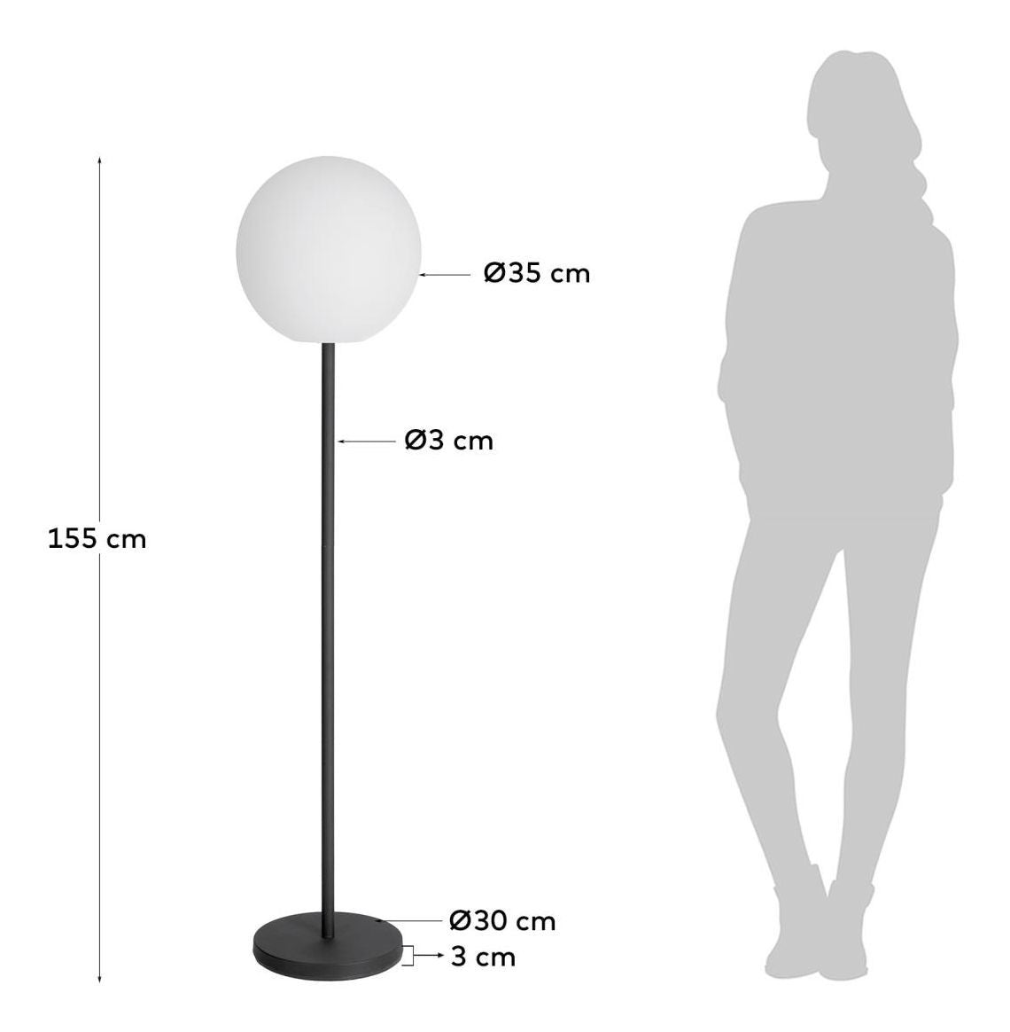 Dinesh LED Floor Lamp White/Black