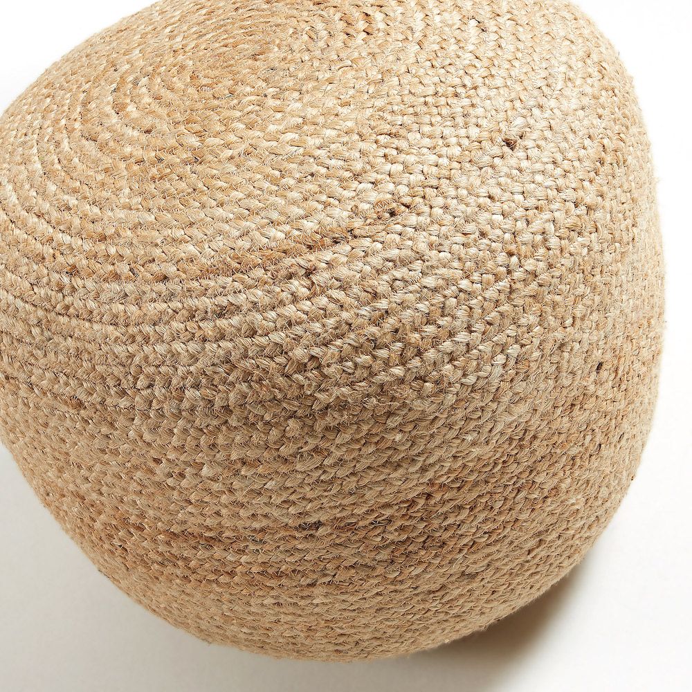 Dip Pouf Beige Jute