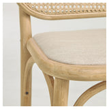 Doriane bar stool SH: 65cm, Solid oak/Beige