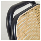 Doriane bar stool SH: 65cm, Black lacquered solid elm