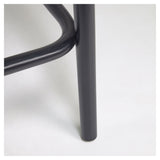 Doriane bar stool SH: 65cm, Black lacquered solid elm