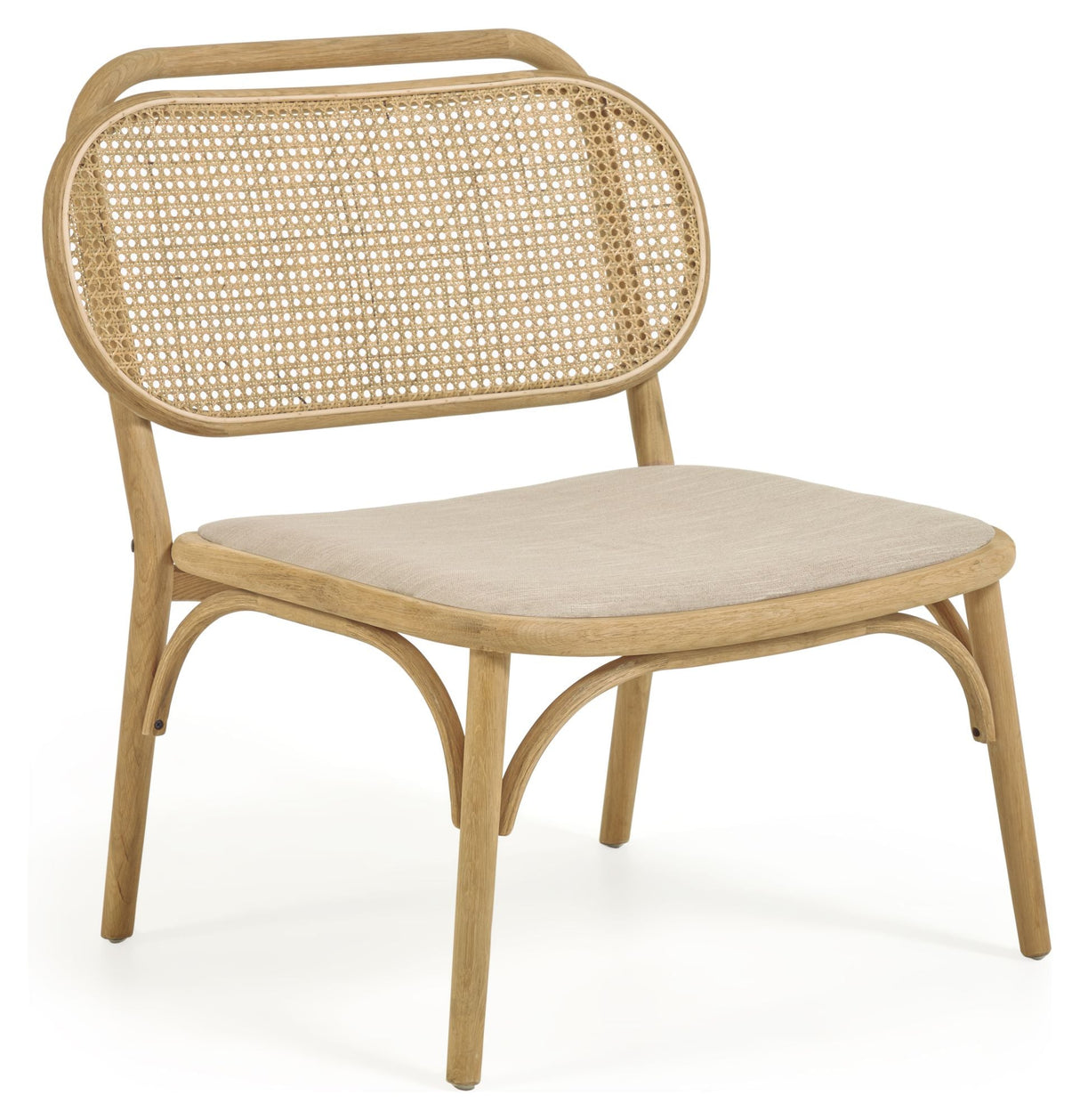 Doriane Lounge Chair, Massic oak/Beige