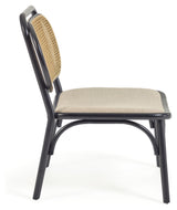 Doriane Lounge Chair, Black-lacquered solid elm