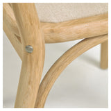 Doriane Dining Chair, Solid oak/Beige