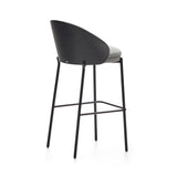 Eamy Bar chair with black backrest, H: 75 cm, Gray fabric