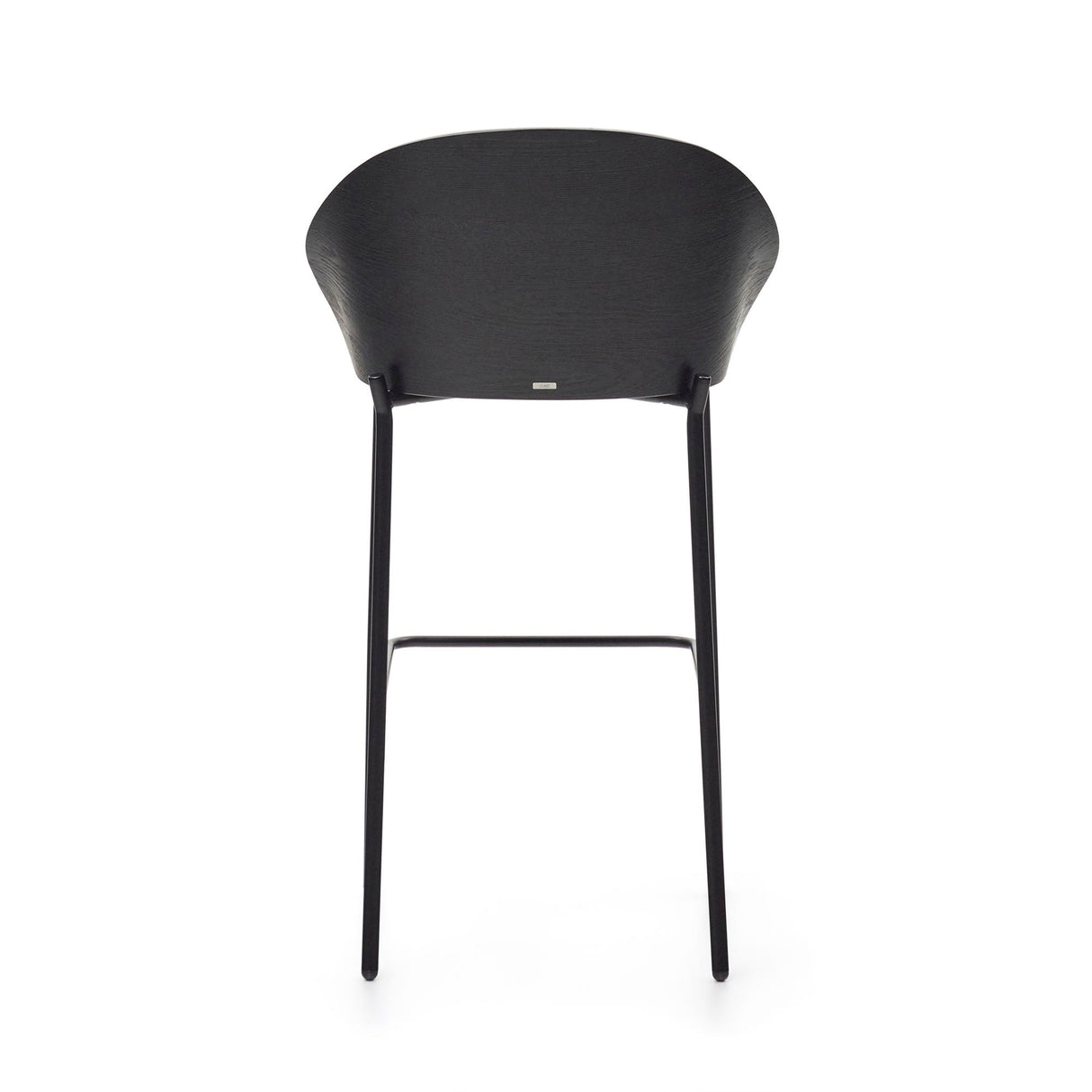 Eamy Bar chair with black backrest, H: 75 cm, Gray fabric