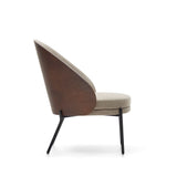 Eamy Armchair with brown backrest, Beige fabric